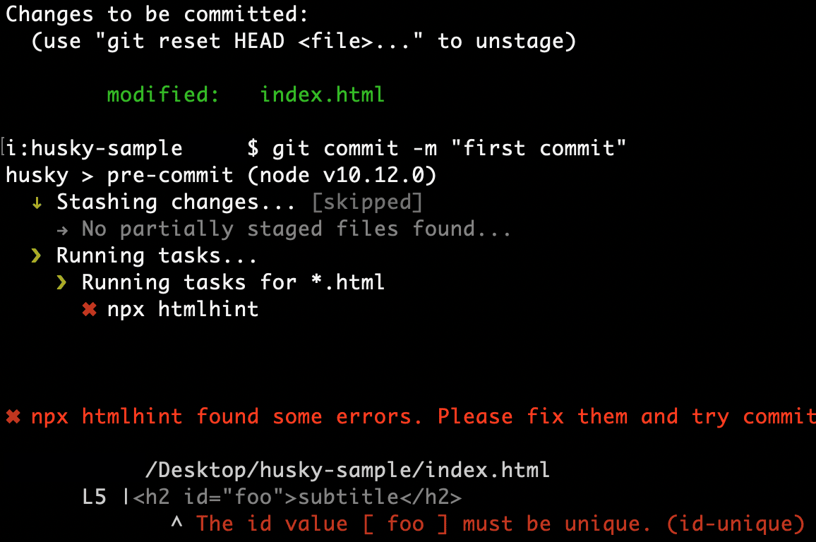 Gitのhooksのpre-commitなどを超簡単に使用できるHuskyの使い方