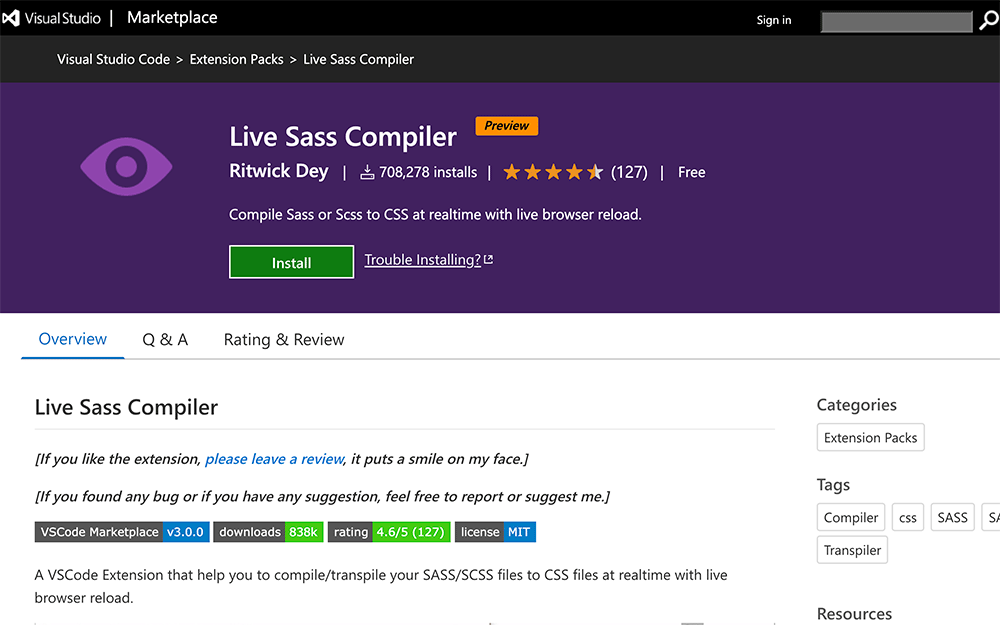 VS CodeでSassのコンパイルはEasy SassではなくLive Sass Compilerを使うべき