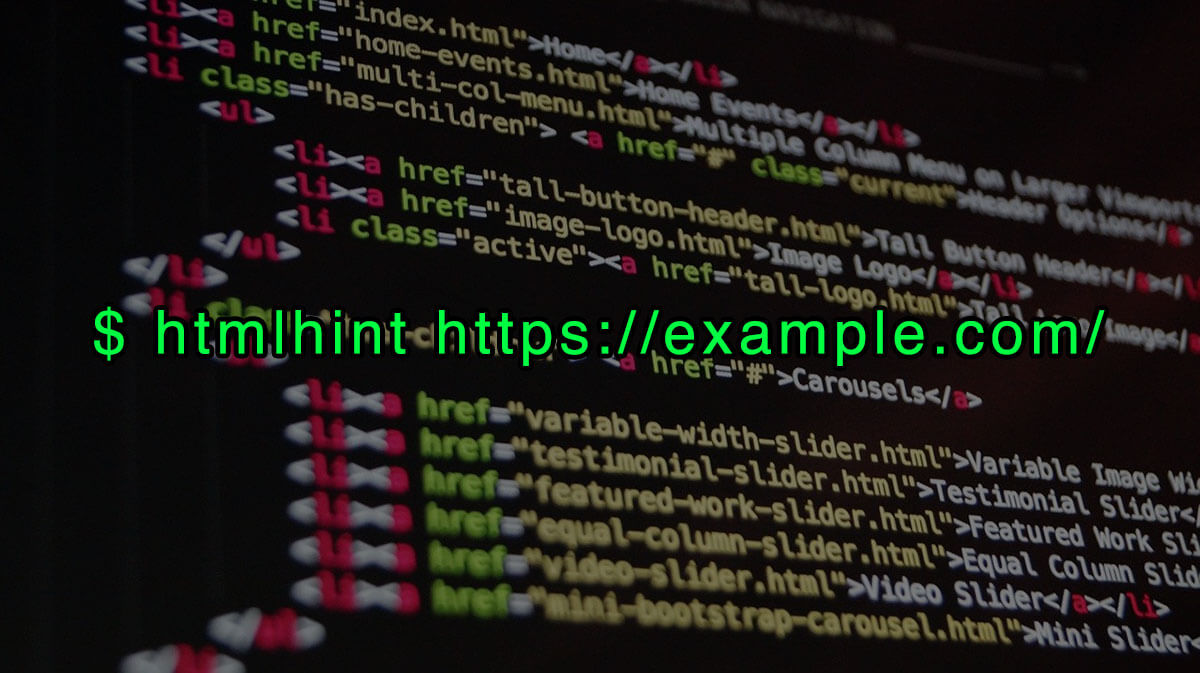 HTMLHintはURLを直接指定してチェックをすることもできる
