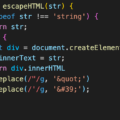 JavaScriptのHTMLエスケープは最短1行(IE11は11行)で可能