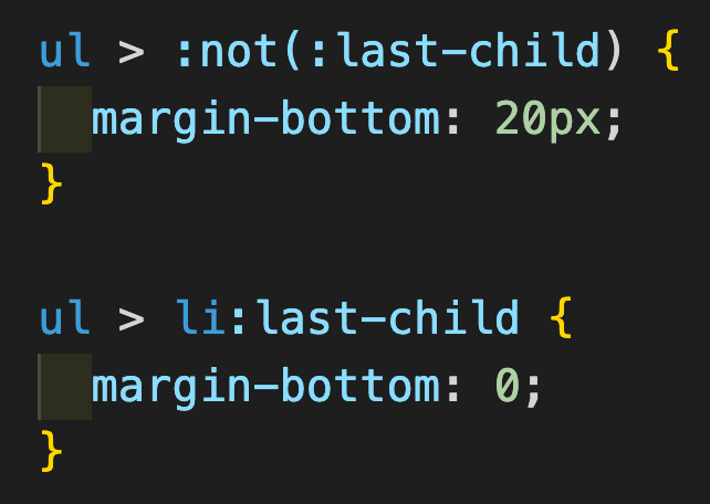 CSSで最後の要素のmarginに0を指定する際の悪い例・良い例