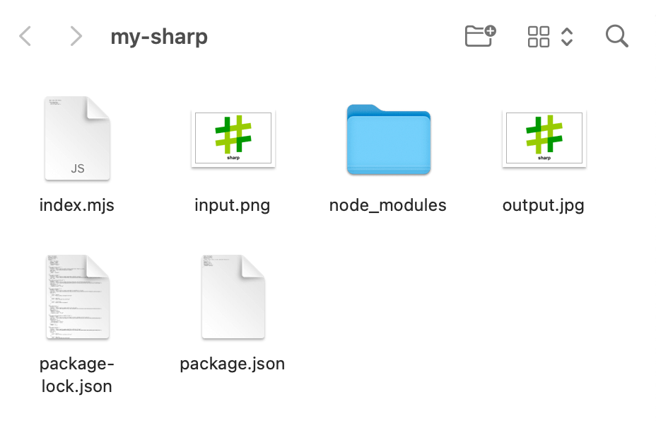 sharpでinput.pngが600x400にリサイズされ、ファイルがoutput.jpgで書き出されている
