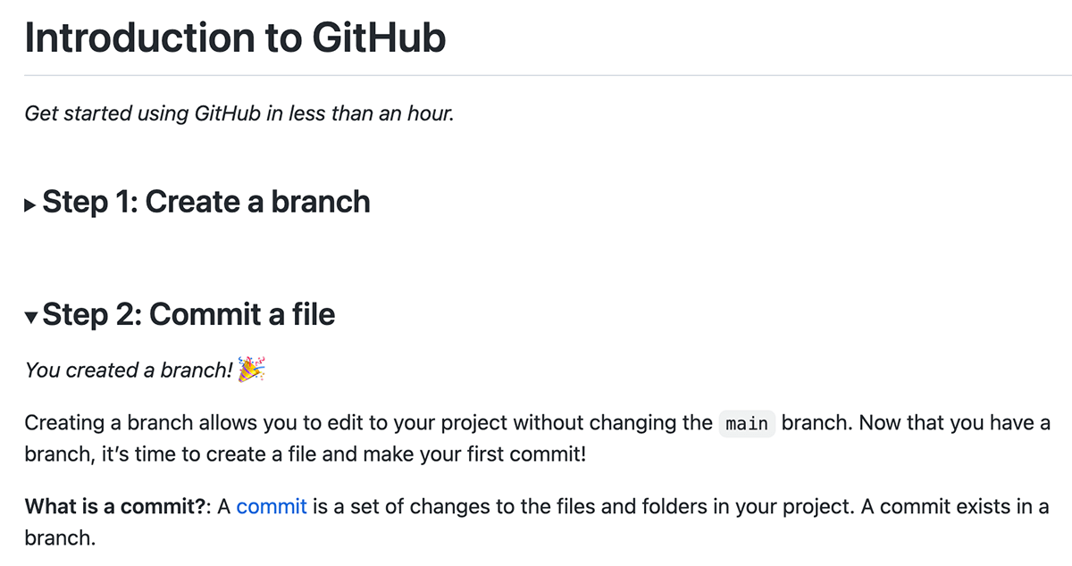 Introduction to GitHub Step