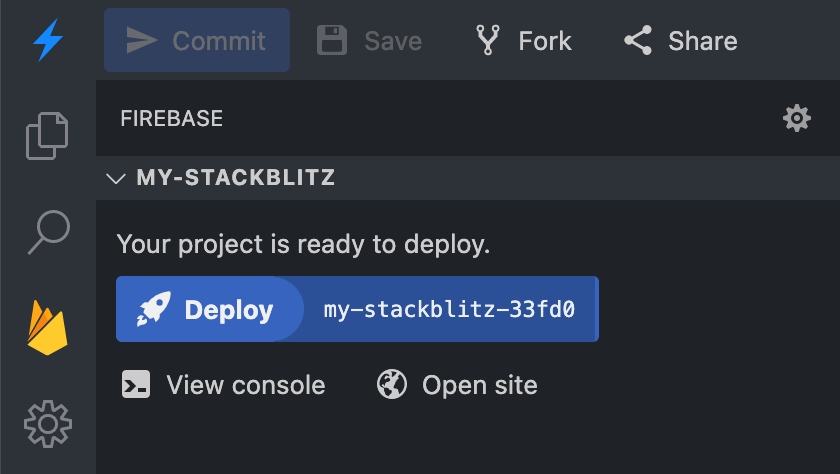 StackBlitz Firebase Hosting