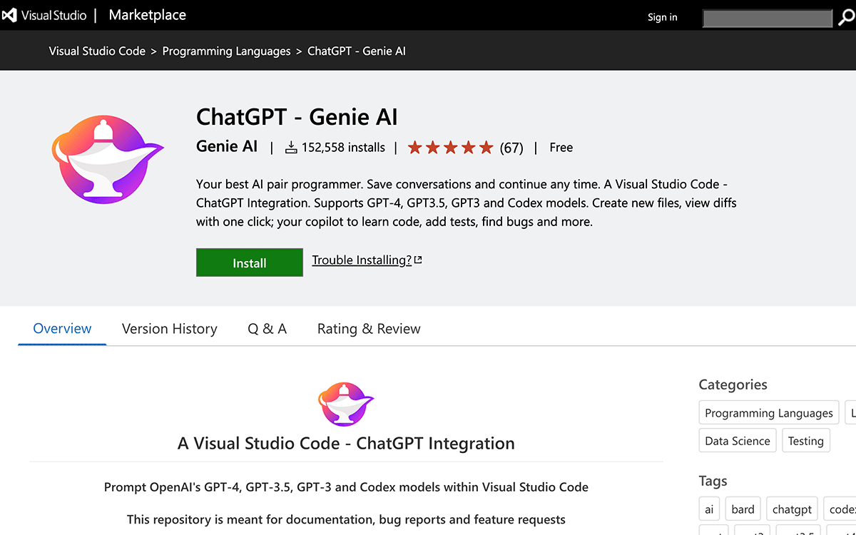VS Code拡張機能「ChatGPT Genie AI」の使い方