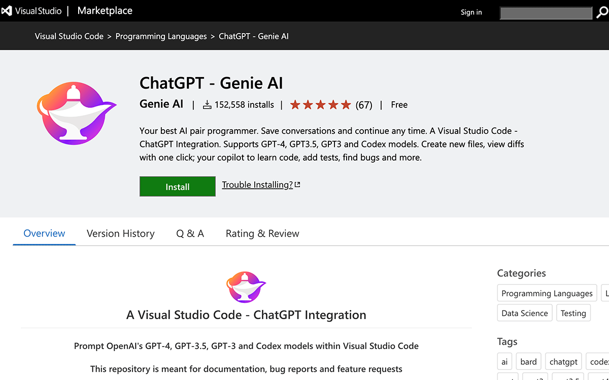VS Code ChatGPT Genie AI Iwb jp