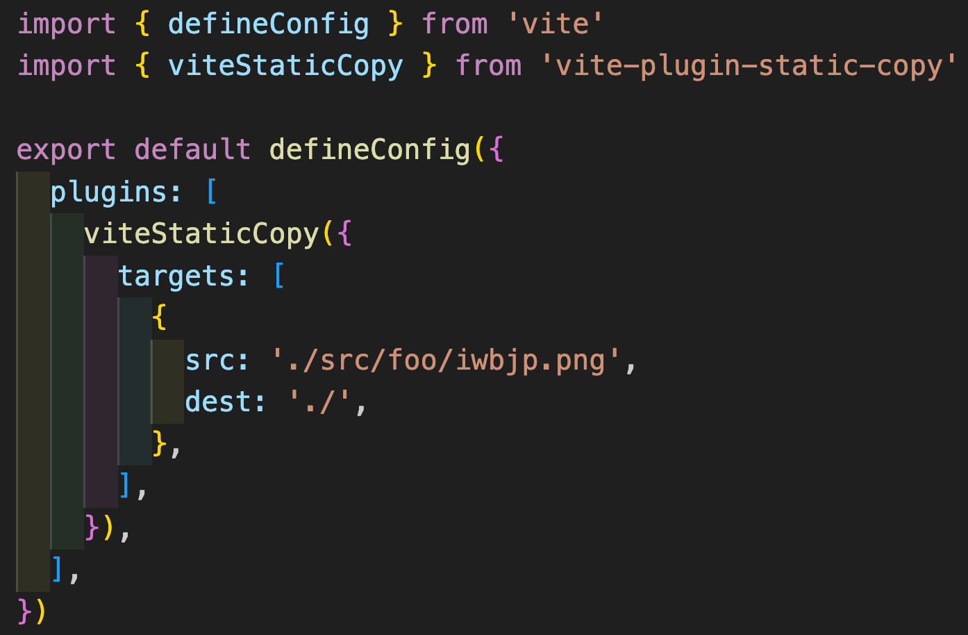 Viteのvite-plugin-static-copyで特定のファイルをコピーする方法