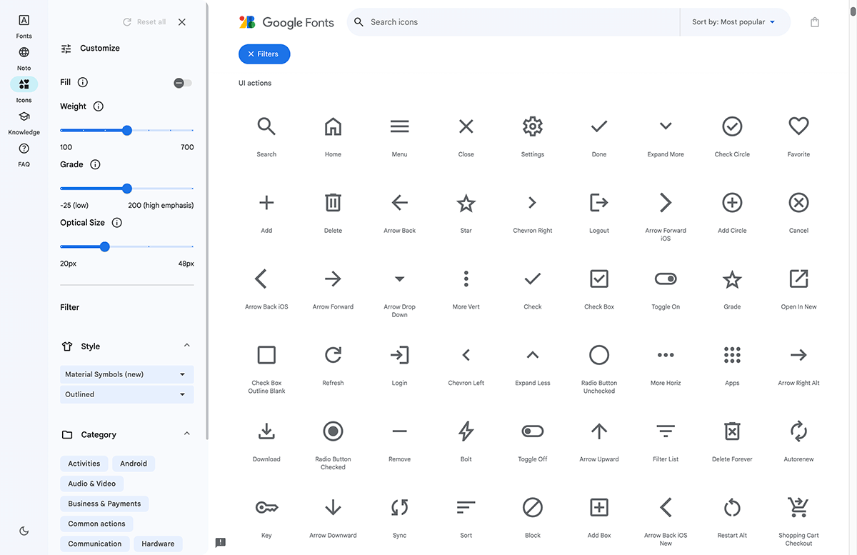 無料で超使いやすい、Google Fonts Iconsの使い方
