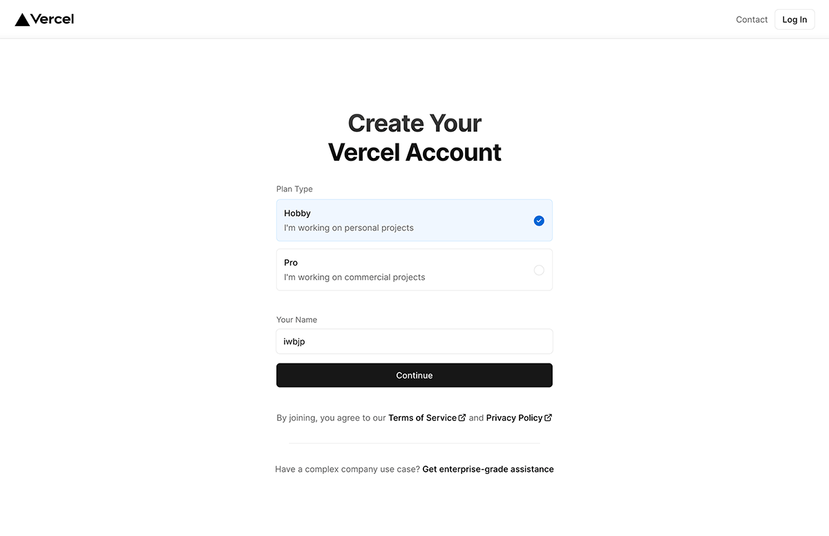 Create Your Vercel Account