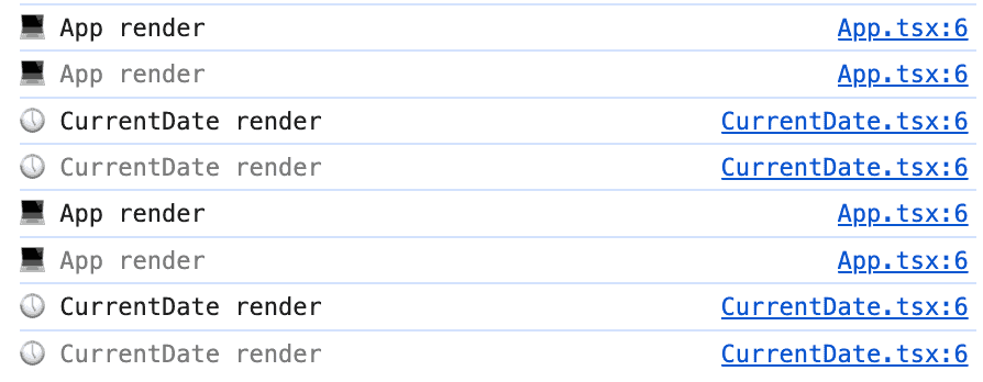 React render console.log check