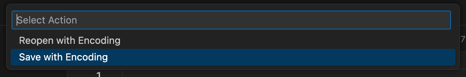 VS Codeの「Save with Encoding」をクリック