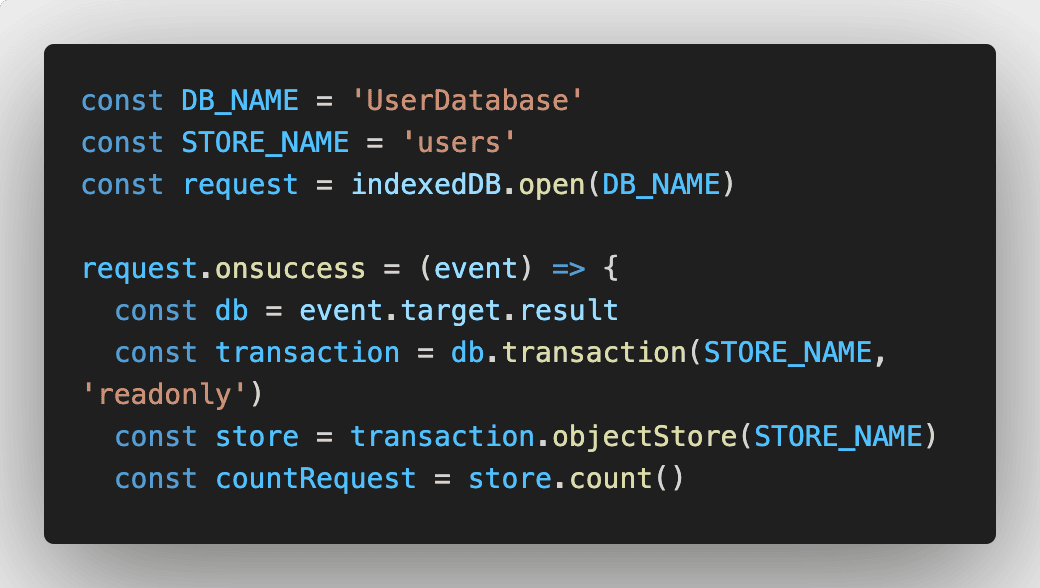 1分でわかるJavaScriptのIndexedDBの使い方