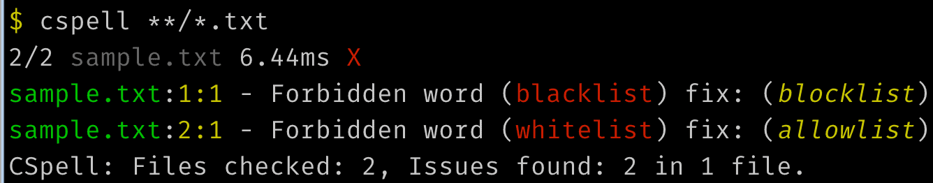 flagWordsの設定で禁止ワードを追加する
