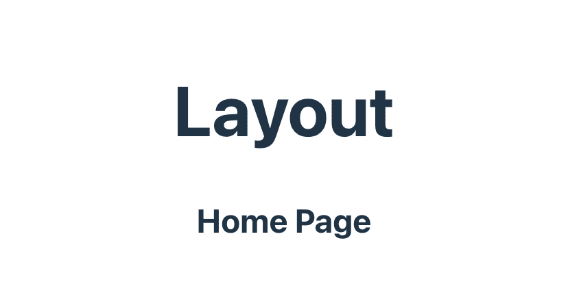 Layout Home Page