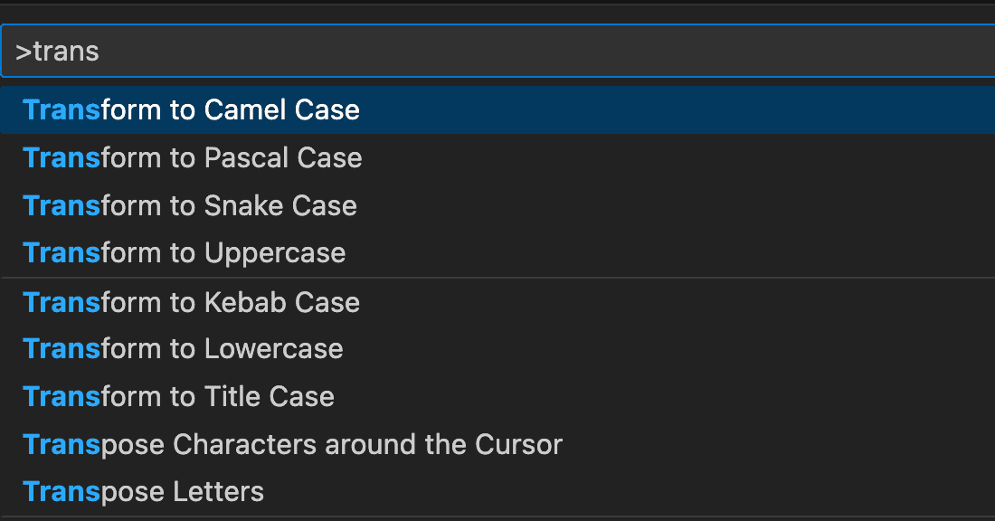 VS CodeにはPascal CaseをCamel Caseに変換できないバグがある