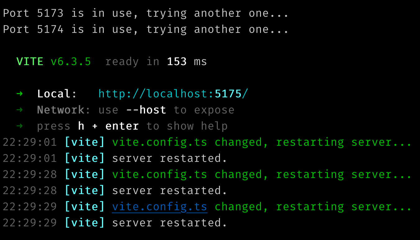 Viteでnpm run dev実行後のURLを消えないようにする方法