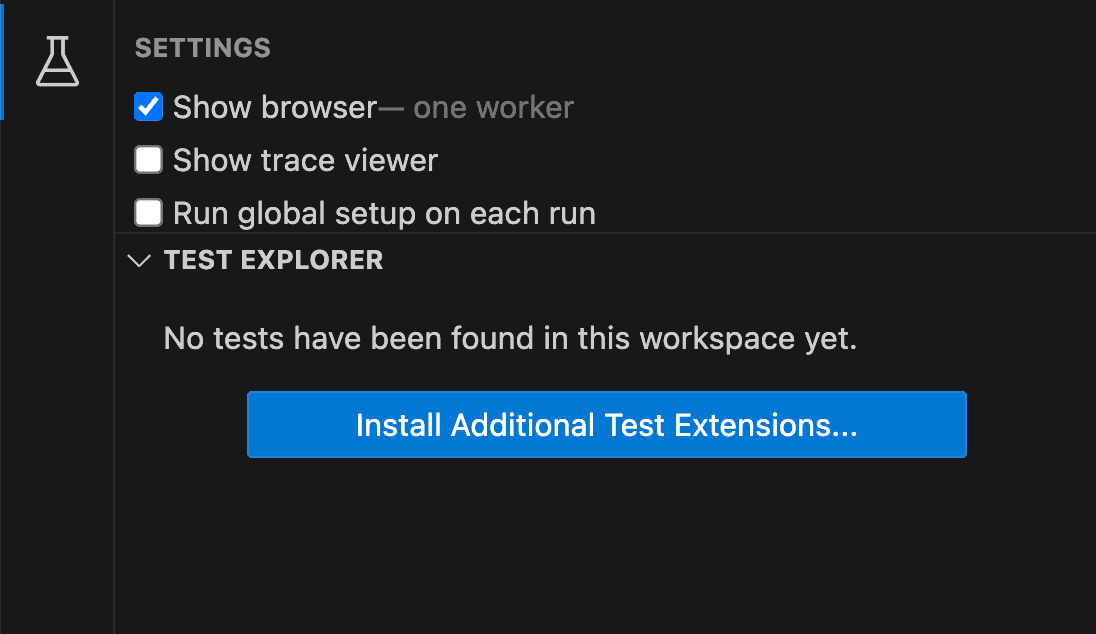VS CodeのPlaywright拡張機能のTESTINGが使用不可になる原因