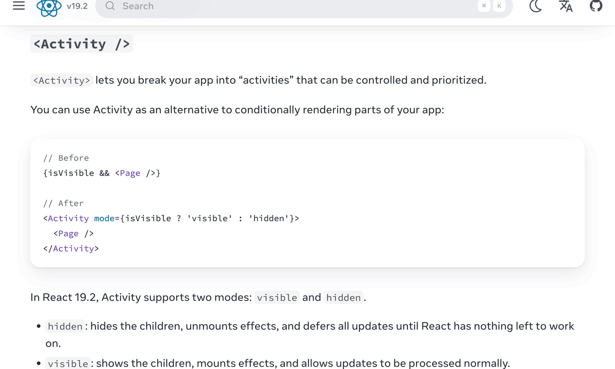 React 19.2のを19.1以下のバージョンで使用する方法