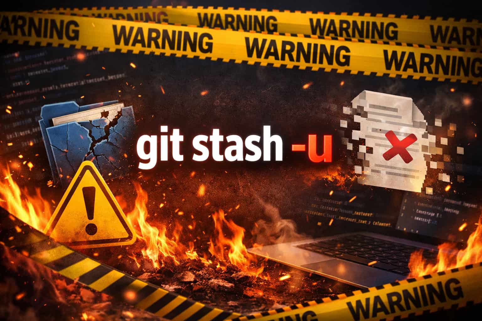 「git stash -u」は危険なので、「git stash push -um」を使うべき