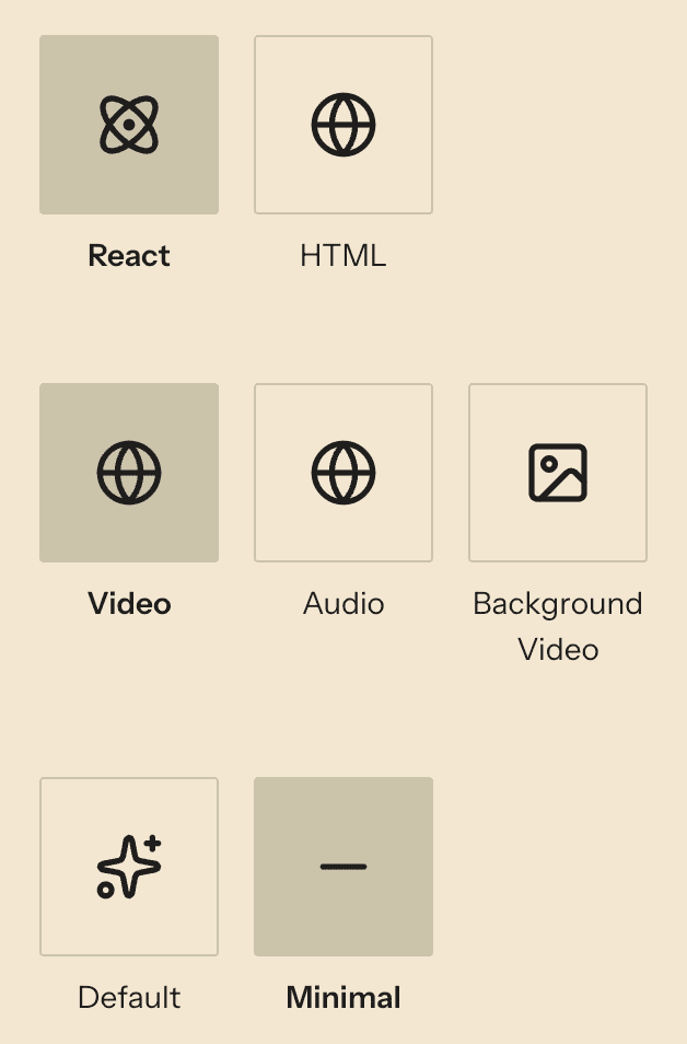 Video.js フレームワークを選択