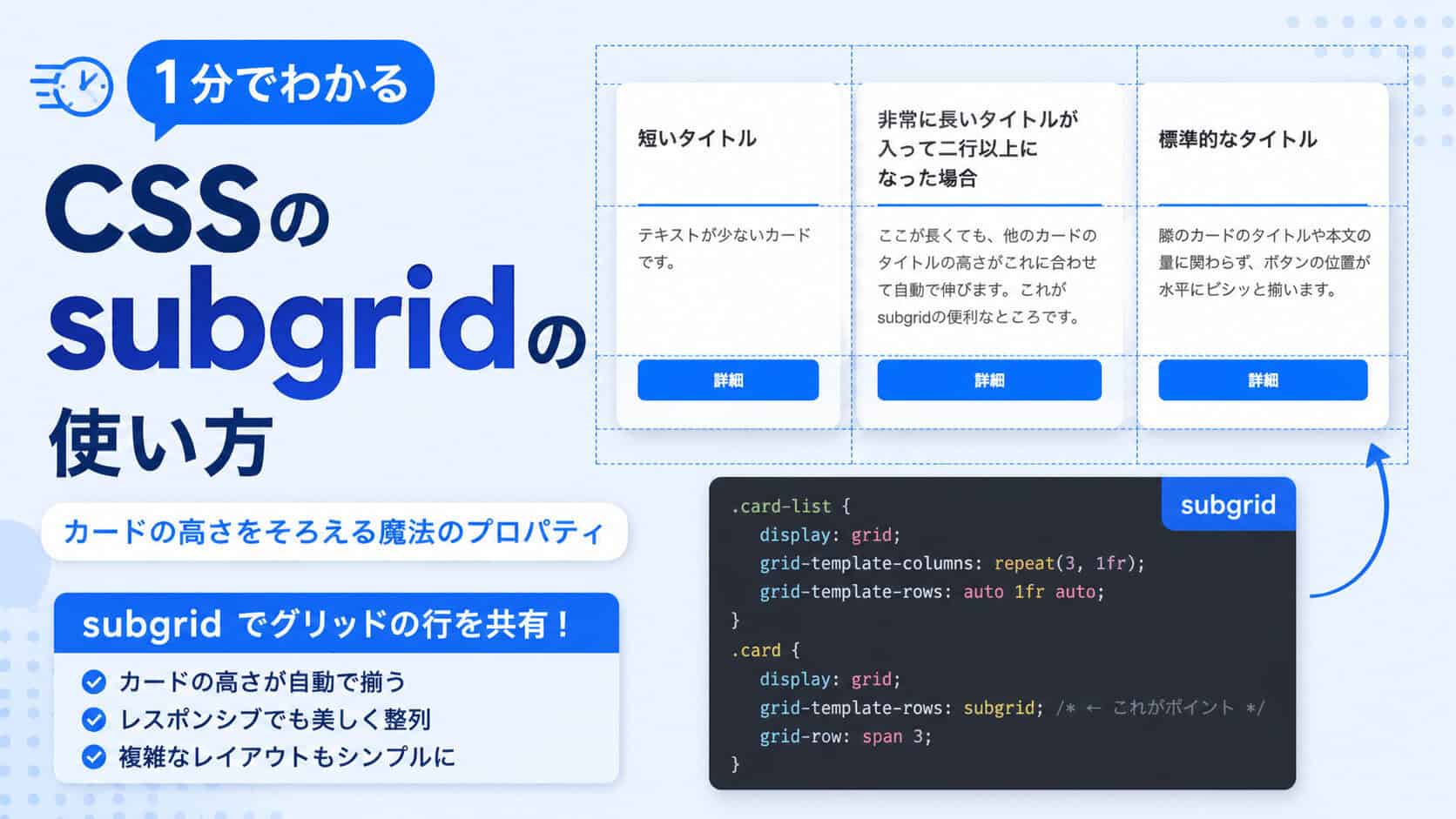 1分でわかるCSSのsubgridの使い方