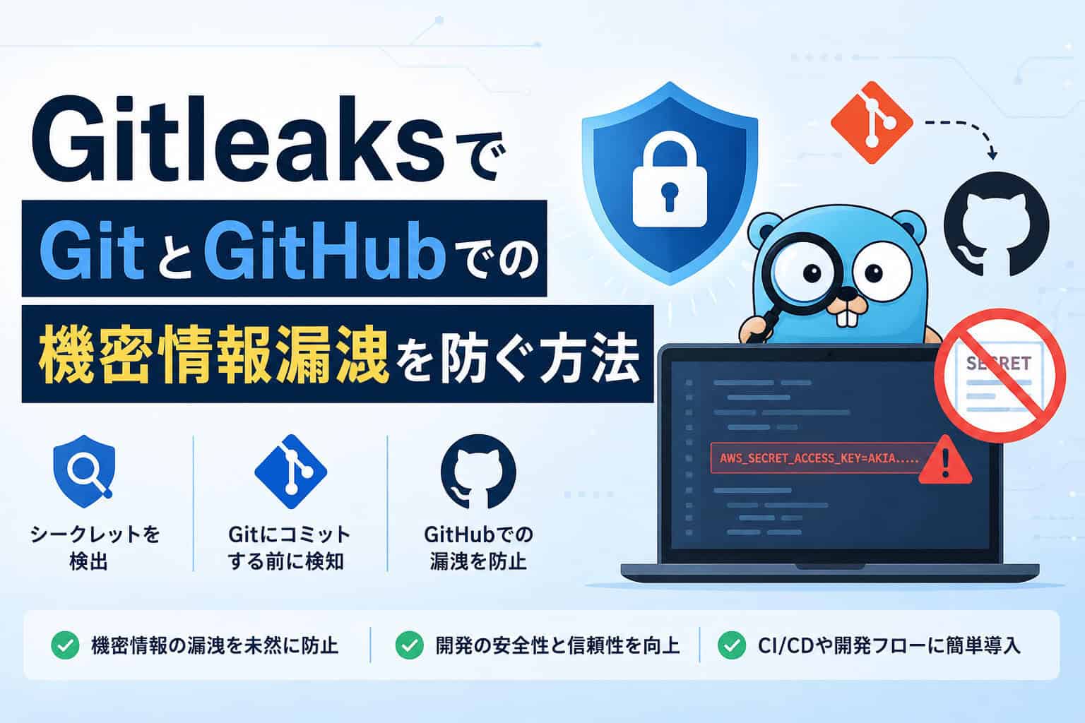 GitleaksでGitとGitHubでの機密情報漏洩を防ぐ方法