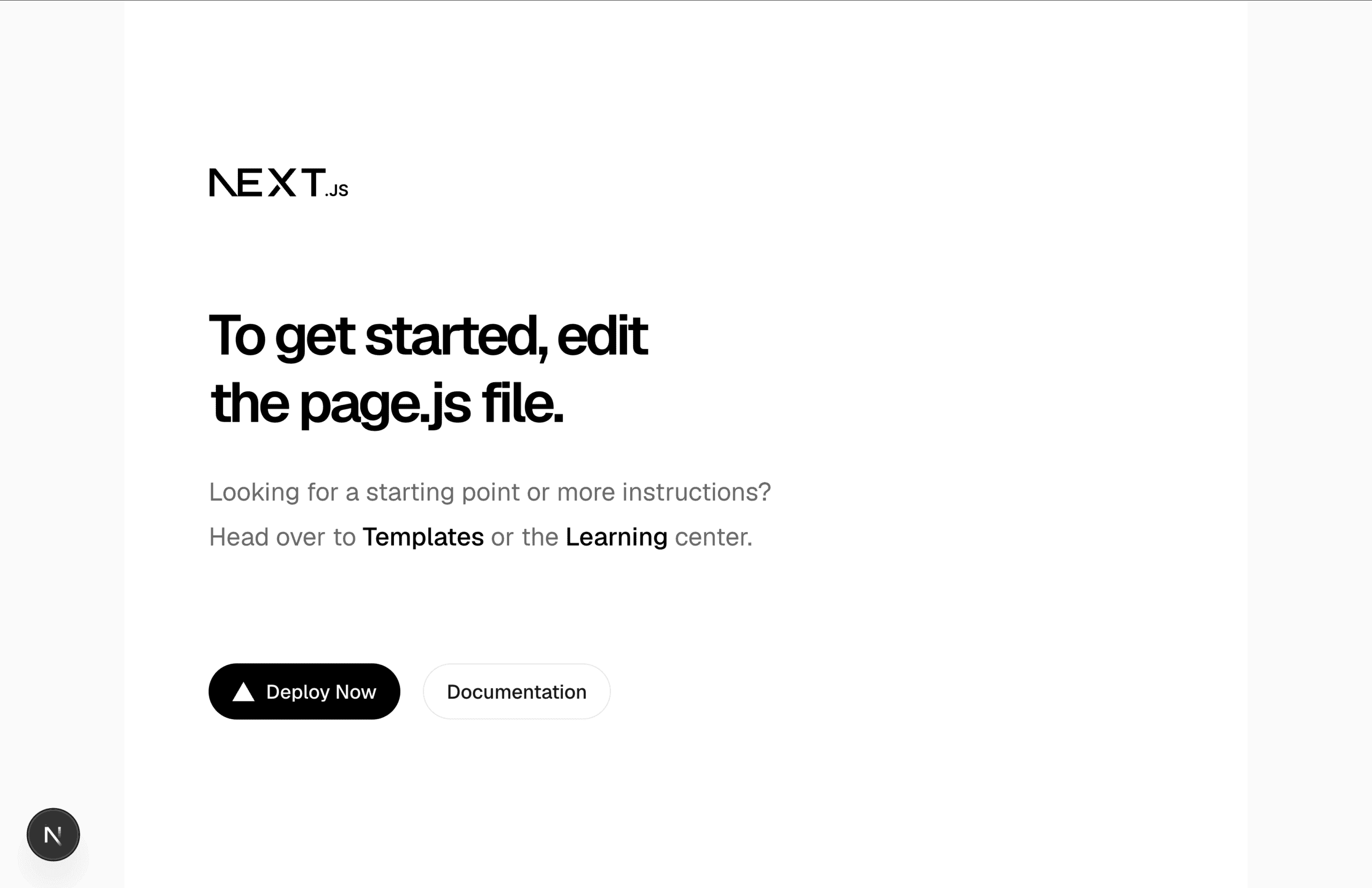 Next.js 初期画面